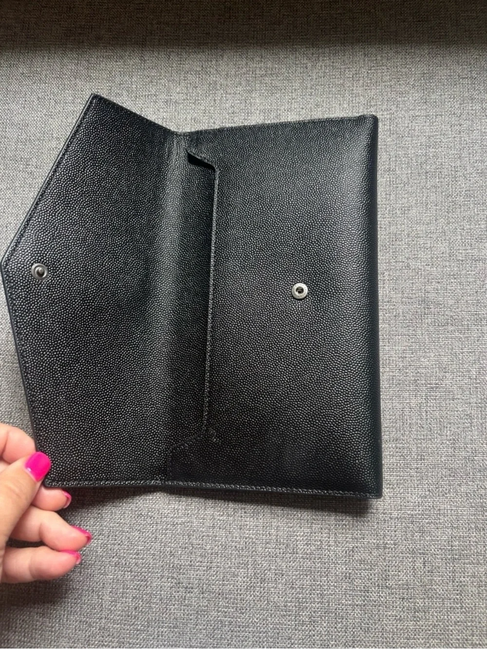 Yves Saint Laurent Black Leather Envelope Wallet